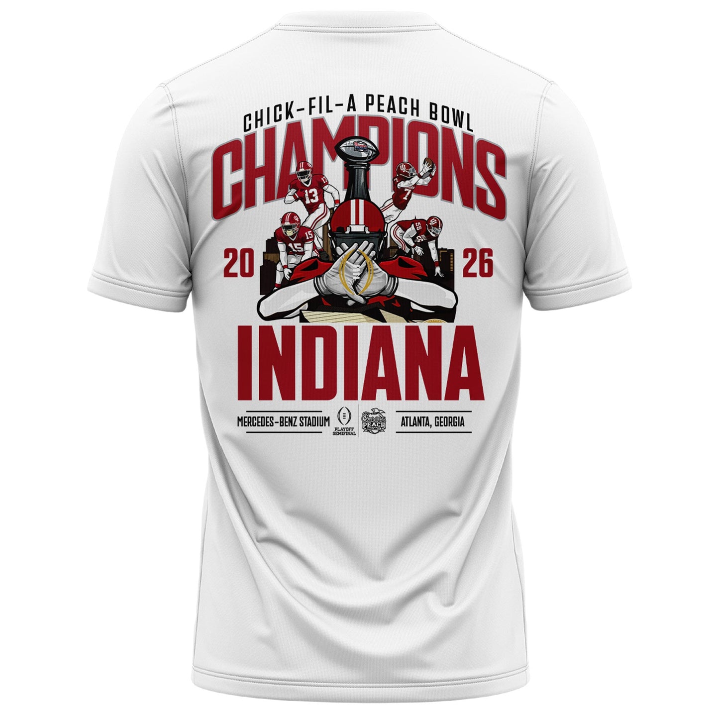 _ Indiana Hoosiers 2026 Peach Bowl Champions Locker Room T-shirt – White