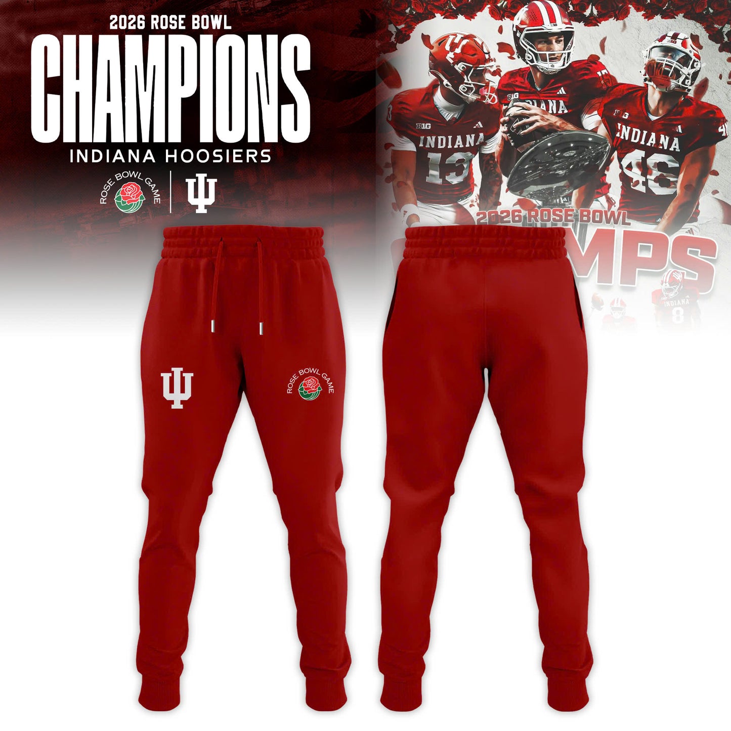 Indiana Hoosiers 2026 Rose Bowl Champions Hoodie
