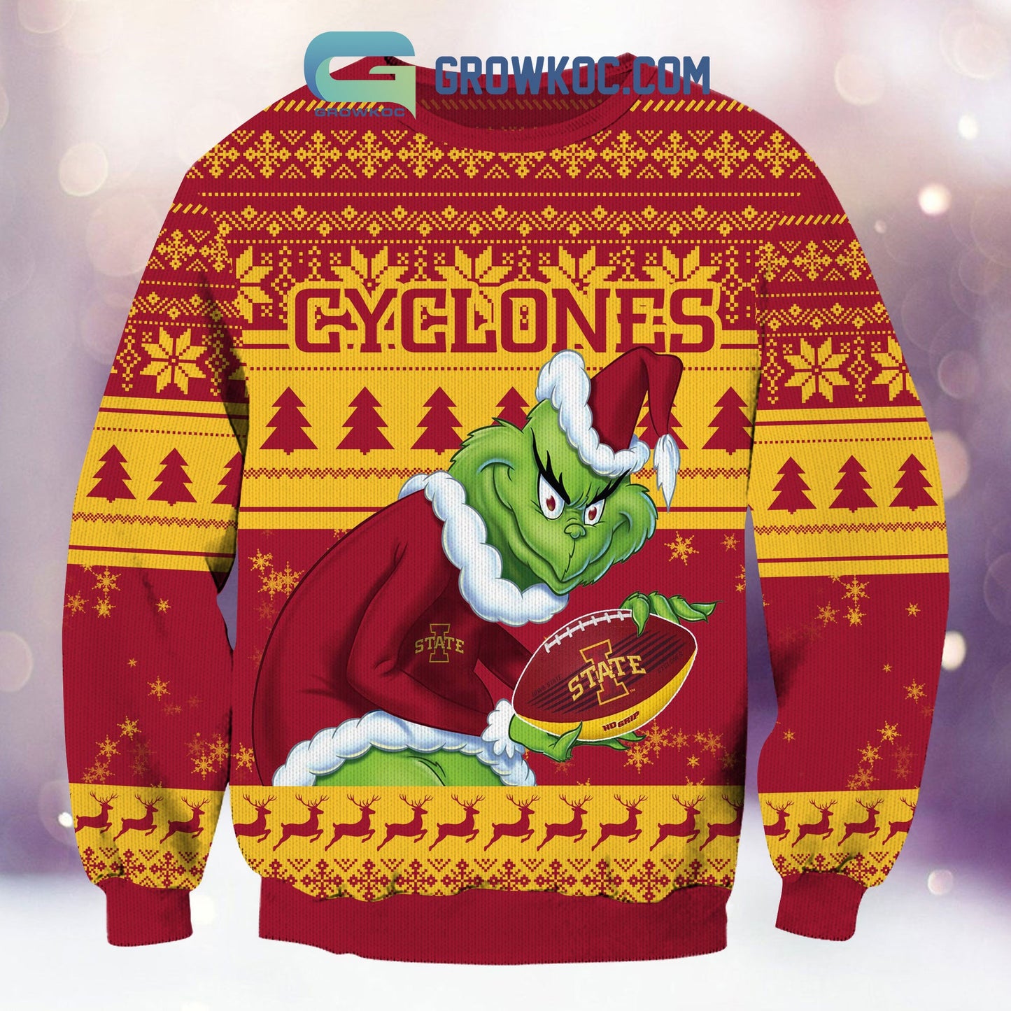 Iowa State Cyclones Grinch NCAA Christmas Ugly Sweater