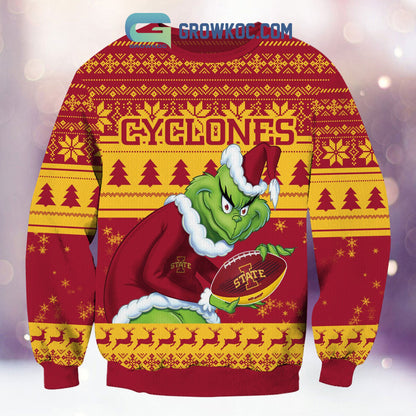 Iowa State Cyclones Grinch NCAA Christmas Ugly Sweater
