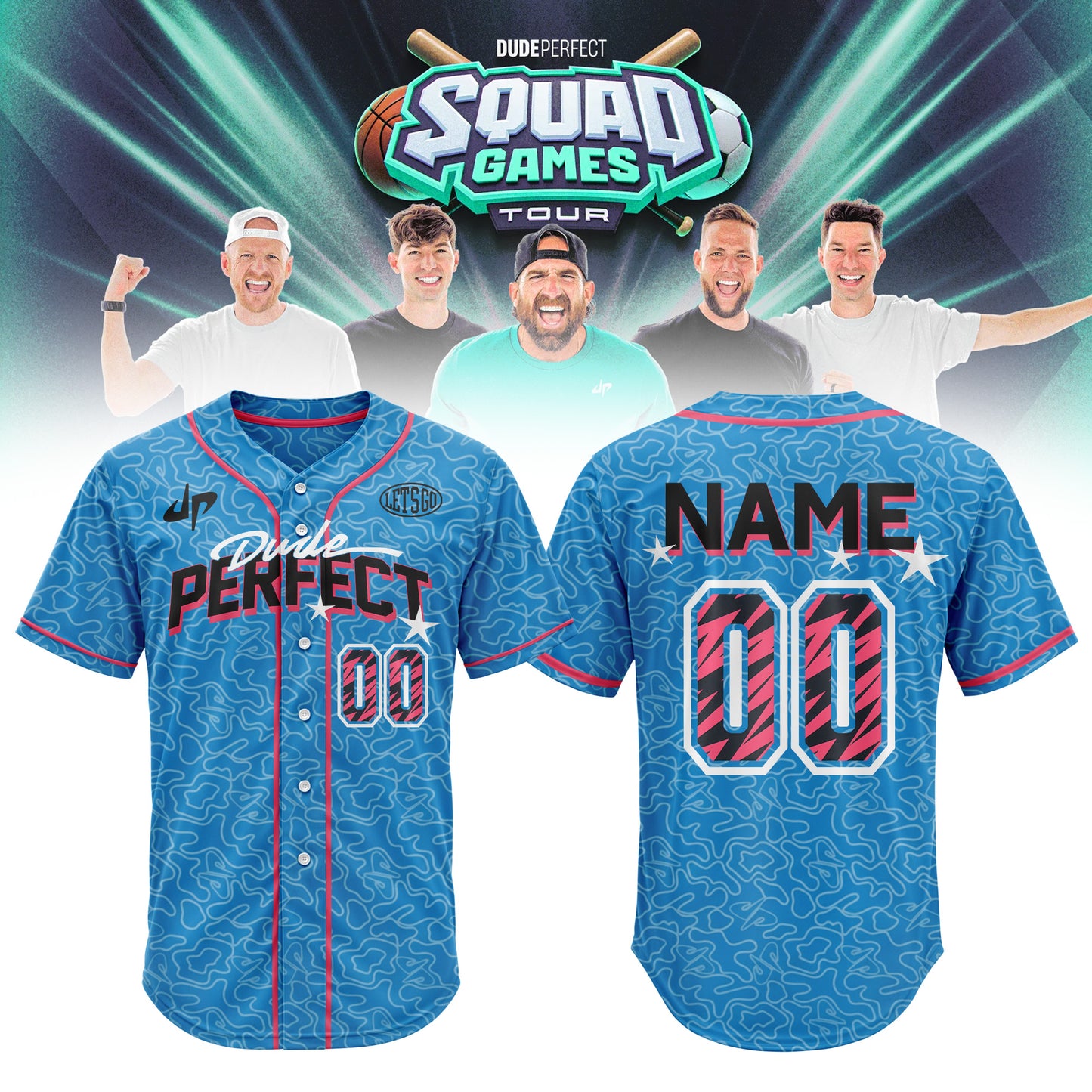 Dude Perfect – Squad Games Tour 2026 Customize Baseball Jersey