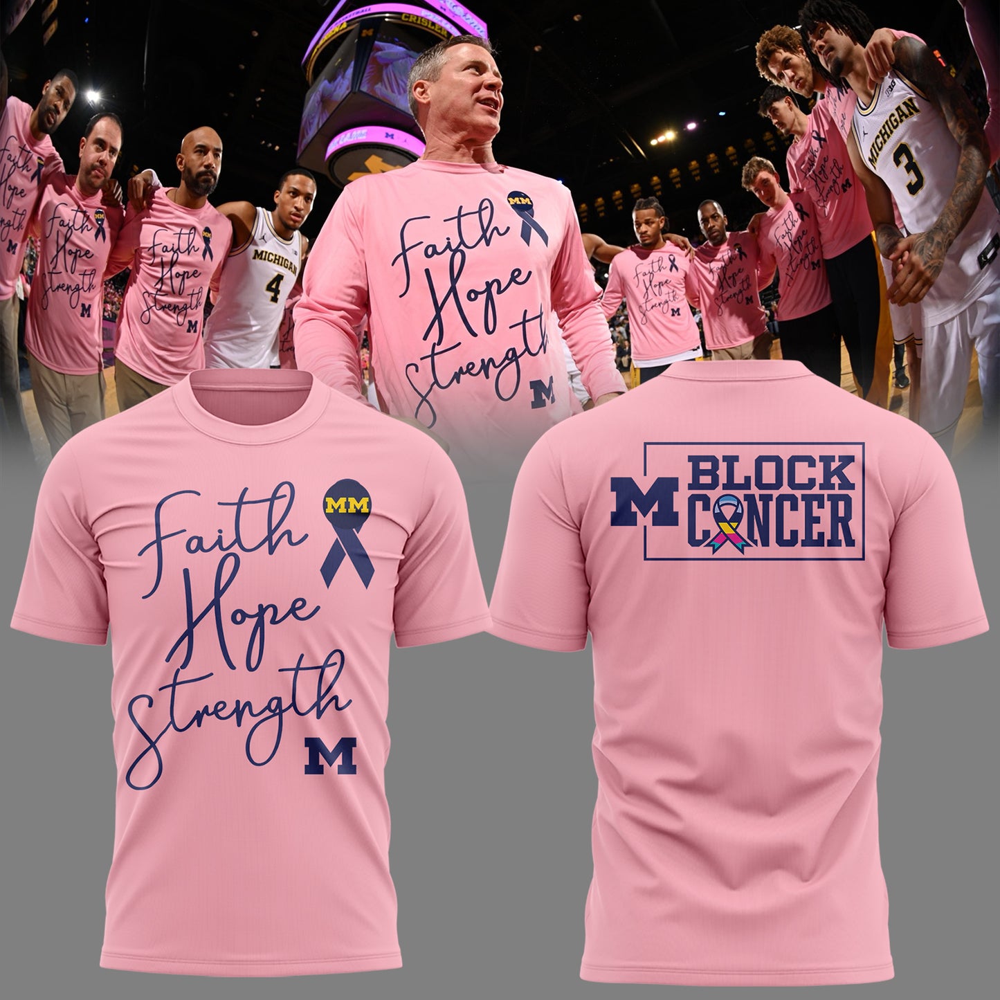 Limited Edition Michigan MBB Block Cancer Shirt-KC02062608
