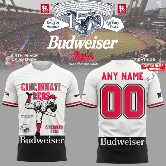 Red ⚾ Budweiser 150 years custom TShirt-KC03252628