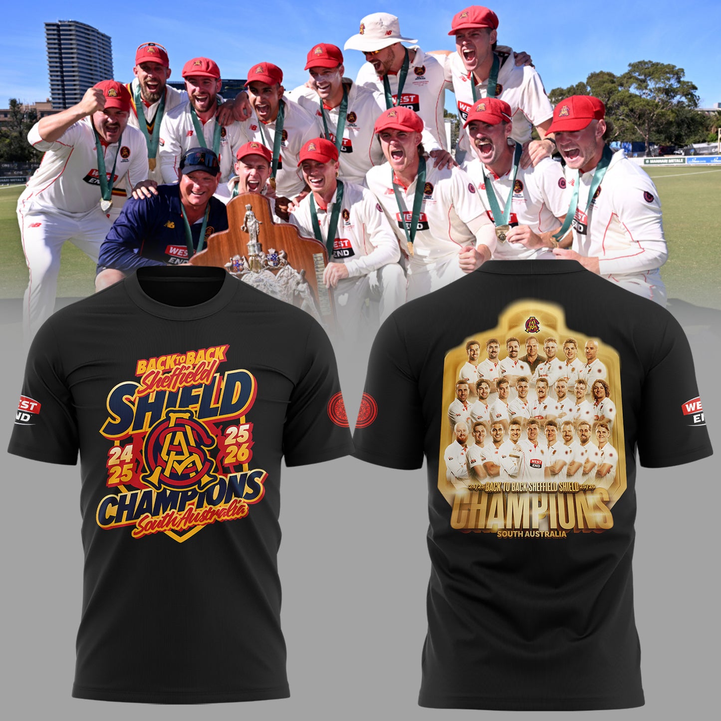 Limited Edition 2026 Sheffield Shield Champions 🏏🏆 Shirt-KC03312620