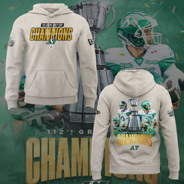 Limited Edition Roughriders 2025 Grey Cup Champions Hoodie-KC11172514