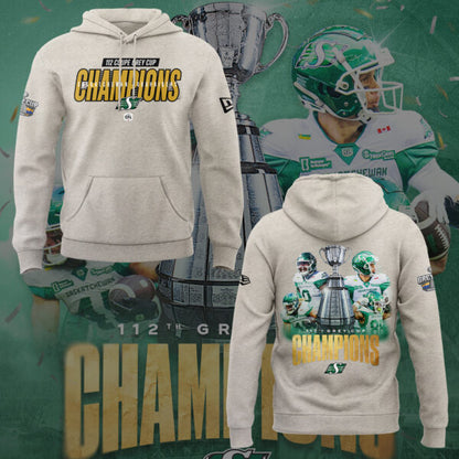 Limited Edition Roughriders 2025 Grey Cup Champions Hoodie-KC11172514