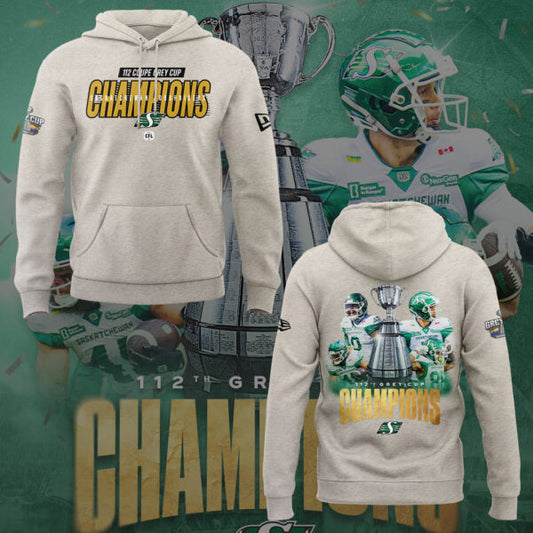 Limited Edition Roughriders 2025 Grey Cup Champions Hoodie-KC11172514