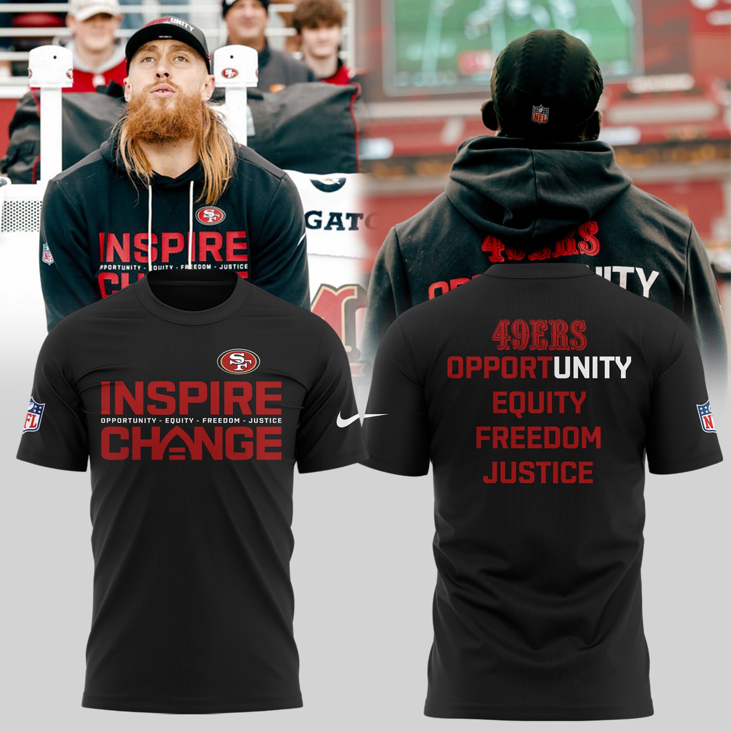 Limited Edition 49ers Inspire Change T-Shirt-KC12152519