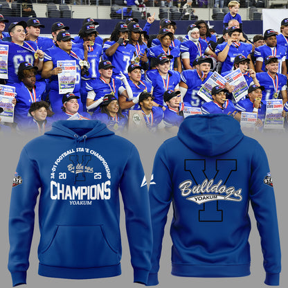 Limited Edition Yoakum Champions🏆3A-D1 𝐅𝐨𝐨𝐭𝐛𝐚𝐥𝐥 𝐂𝐡𝐚𝐦𝐩𝐢𝐨𝐧𝐬𝐡𝐢𝐩 2025 Hoodie