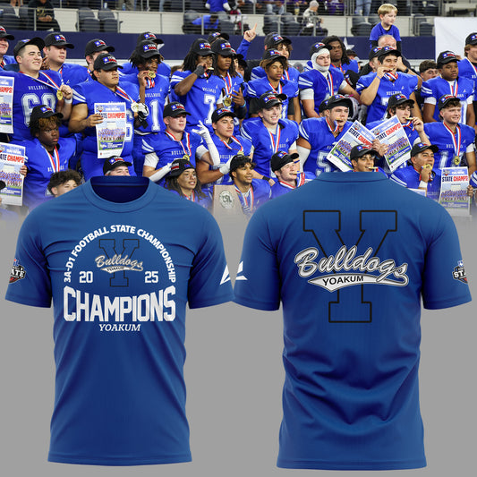 Limited Edition Yoakum Champions🏆3A-D1 𝐅𝐨𝐨𝐭𝐛𝐚𝐥𝐥 𝐂𝐡𝐚𝐦𝐩𝐢𝐨𝐧𝐬𝐡𝐢𝐩 2025 T-Shirt