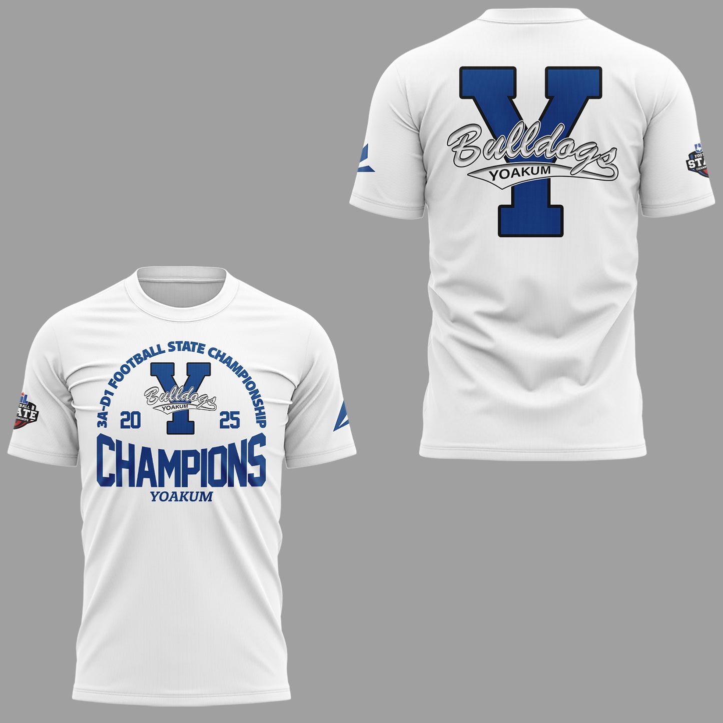 Limited Edition Yoakum Champions🏆3A-D1 𝐅𝐨𝐨𝐭𝐛𝐚𝐥𝐥 𝐂𝐡𝐚𝐦𝐩𝐢𝐨𝐧𝐬𝐡𝐢𝐩 2025 T-Shirt