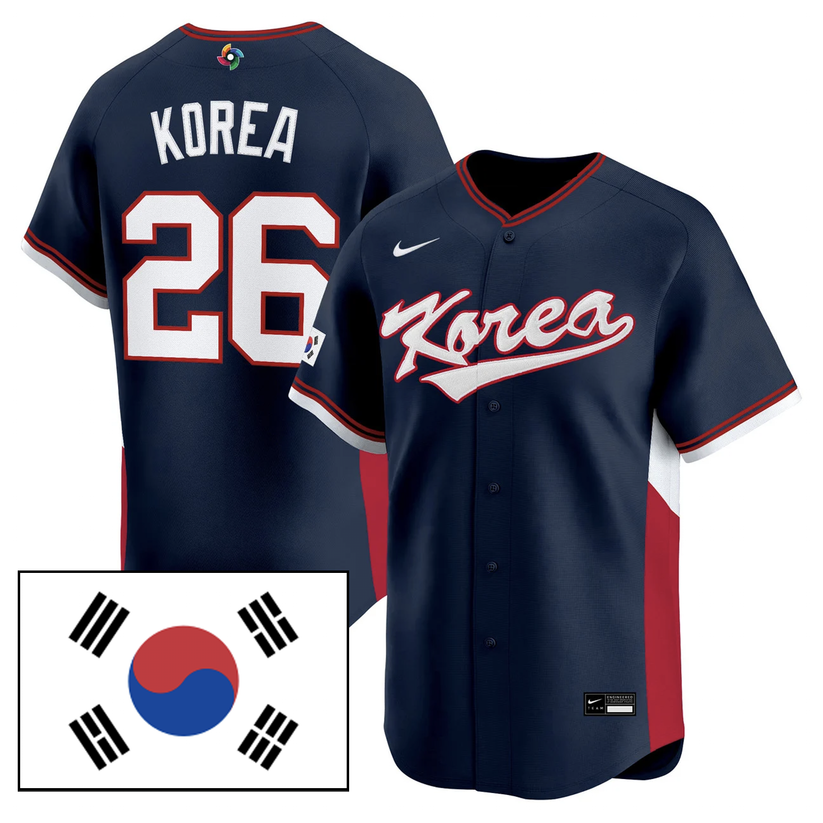 Navy Korea Baseball 2026 World Baseball Classic Limited Edition Baseball Jersey
