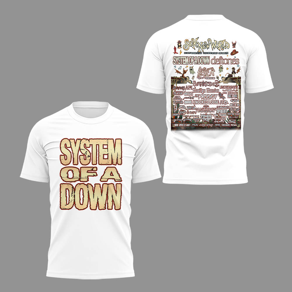Limited Edition SOAD Tour 2026 SICK NEW WORLD Tshirt
