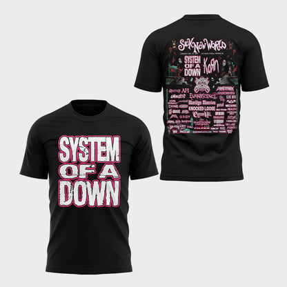Limited Edition SOAD Tour 2026 SICK NEW WORLD Tshirt