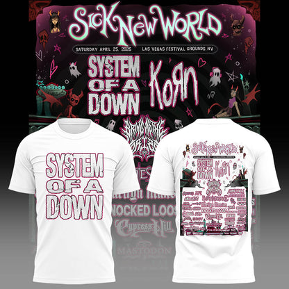 Limited Edition SOAD Tour 2026 SICK NEW WORLD Tshirt