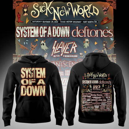 Limited Edition SOAD Tour 2026 SICK NEW WORLD Hoodie