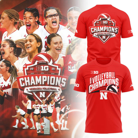 Limited Edition HuskerVB 2025 Champions Tshirt-LL2511241001