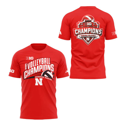 Limited Edition HuskerVB 2025 Champions Tshirt-LL2511241001