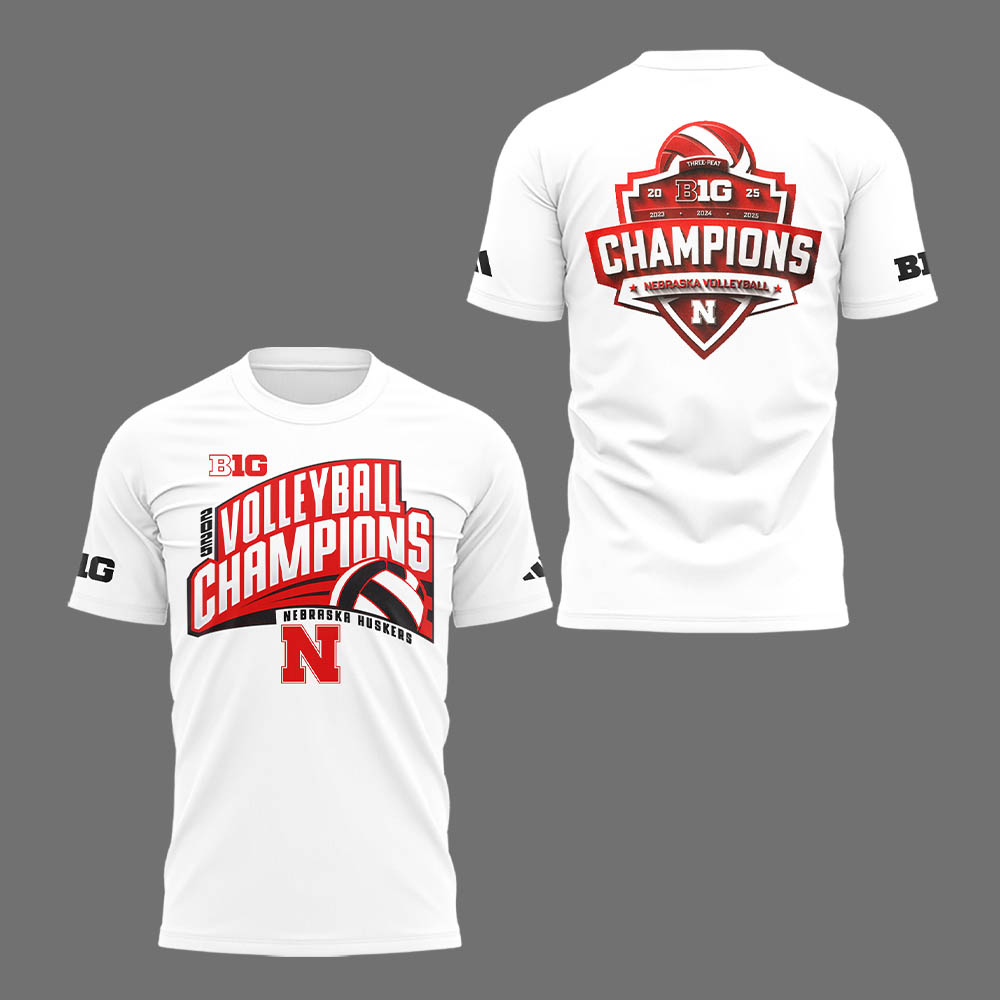 Limited Edition HuskerVB 2025 Champions Tshirt-LL2511241002