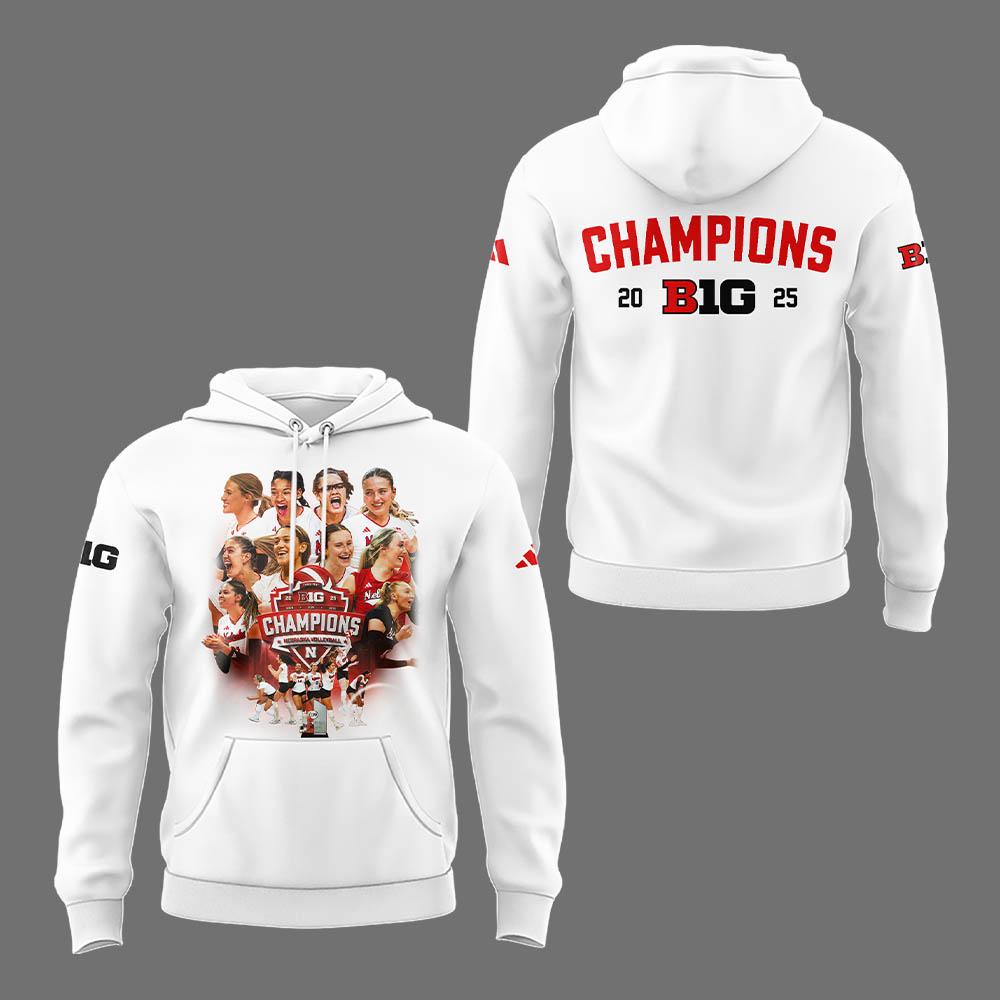Limited Edition HuskerVB 2025 Champions Hoodie-LL2511241007