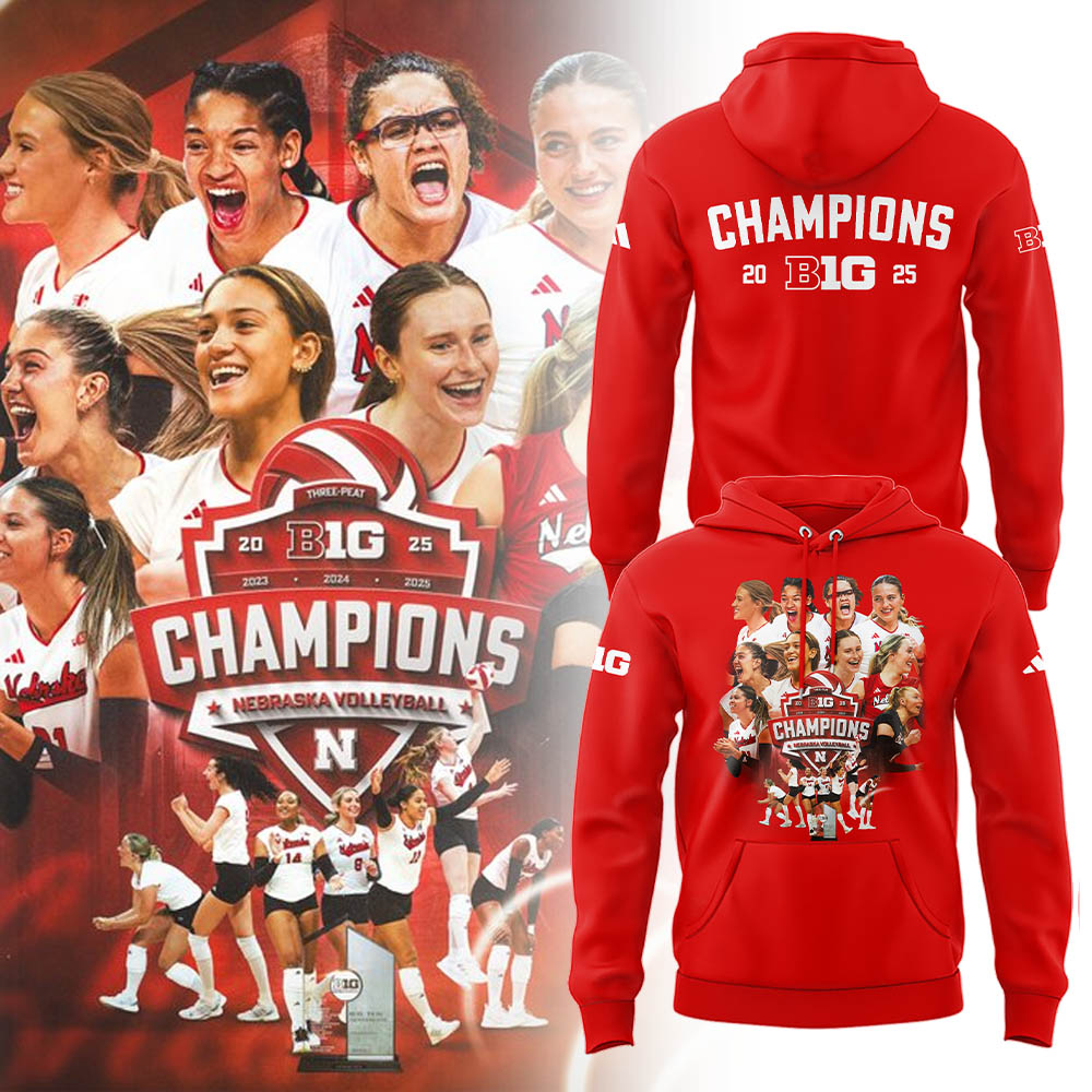 Limited Edition HuskerVB 2025 Champions Hoodie-LL2511241008