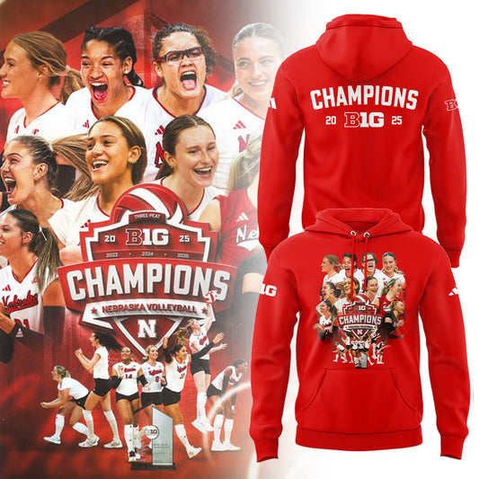 Limited Edition HuskerVB 2025 Champions Hoodie-LL2511241008