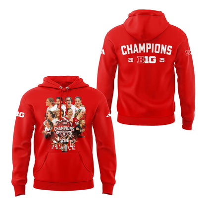Limited Edition HuskerVB 2025 Champions Hoodie-LL2511241008