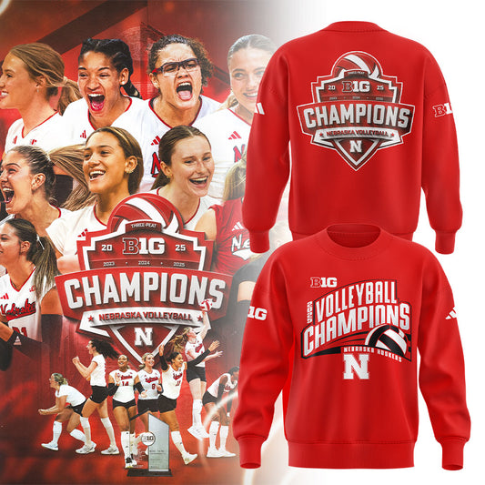 Limited Edition Nebraska – B1G Volleyball CHAMPS Sweatshirt-LL2511291008