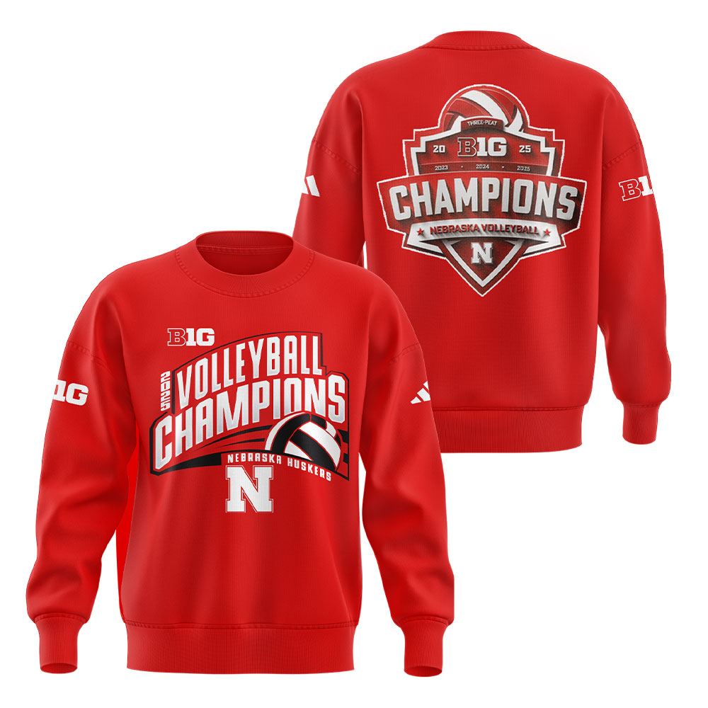 Limited Edition Nebraska – B1G Volleyball CHAMPS Sweatshirt-LL2511291008