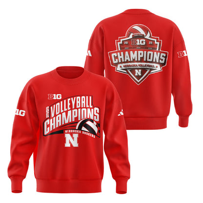 Limited Edition Nebraska – B1G Volleyball CHAMPS Sweatshirt-LL2511291008