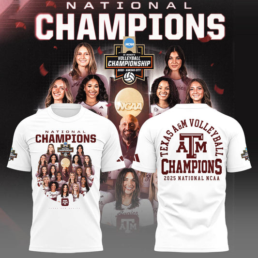 Limited Edition A&M Volleyball National Champions TShirt -LL2512221003