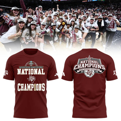Limited Edition A&M Volleyball National Champions TShirt -LL2512221006