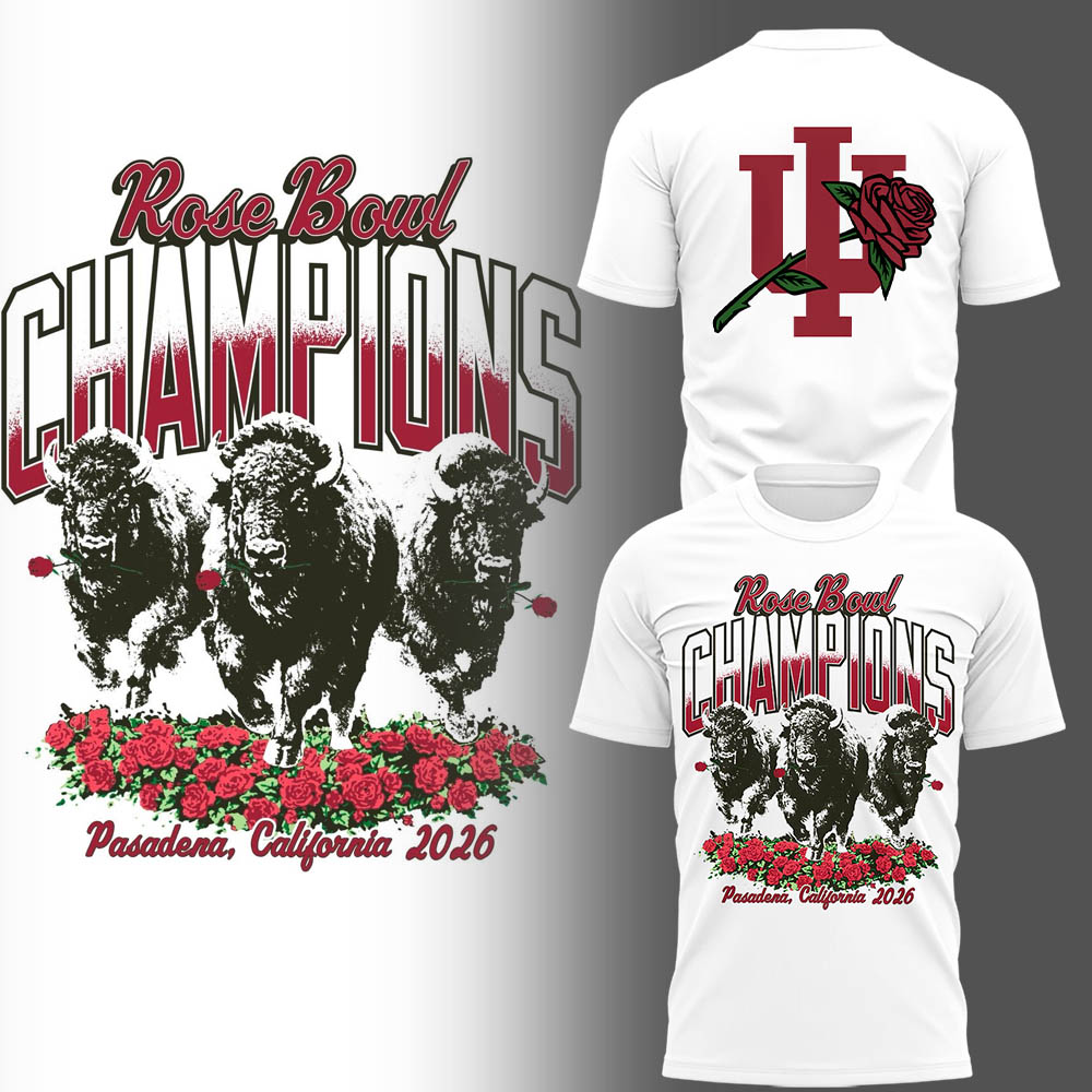 Indiana Football x 2026 Rose Bowl Champion TShirt-LL260102039