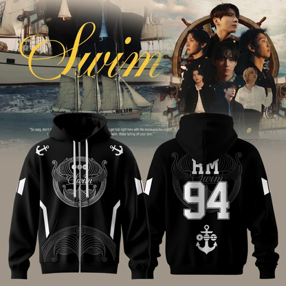BTS – Swim Arirang Album Mixed Mesh ZipHoodie