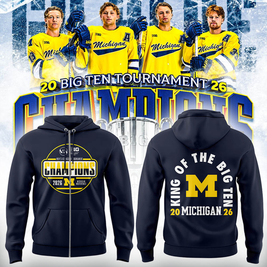 Limited Edition Michigan The Hockey Tournament Champions 2026 Zip Hoodie