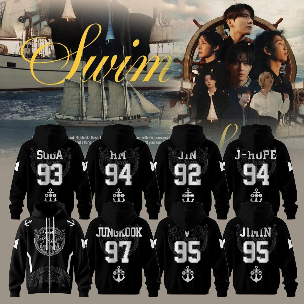BTS – Swim Arirang Album Mixed Mesh ZipHoodie