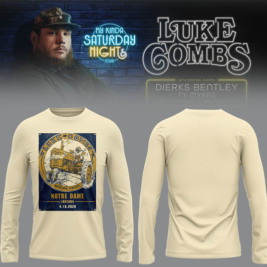 Limited Edition “My Kinda Saturday Night Tour” at Notre Dame Stadium Long Sleeve Shirt-LL26042046