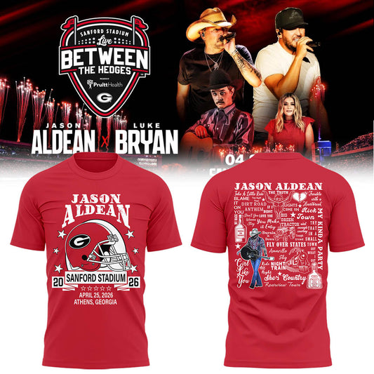 Limited Edition JA “Live Between The Hedges” At Sanford Stadium Tshirt-LL260421017
