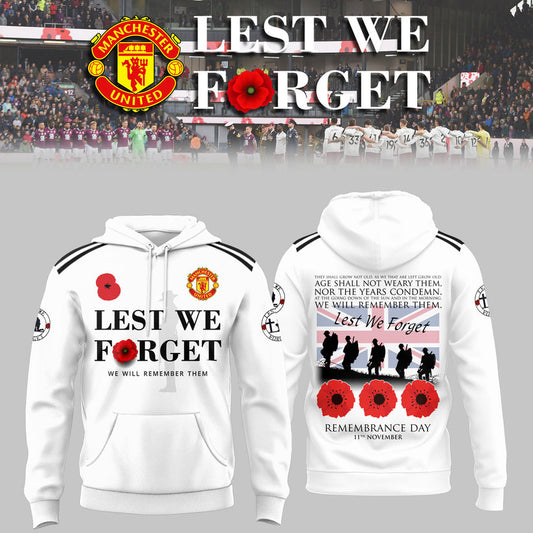 🌺 Manchester United FC 🌺 Lest We Forget 2025 Limited Edition Combo Hoodie
