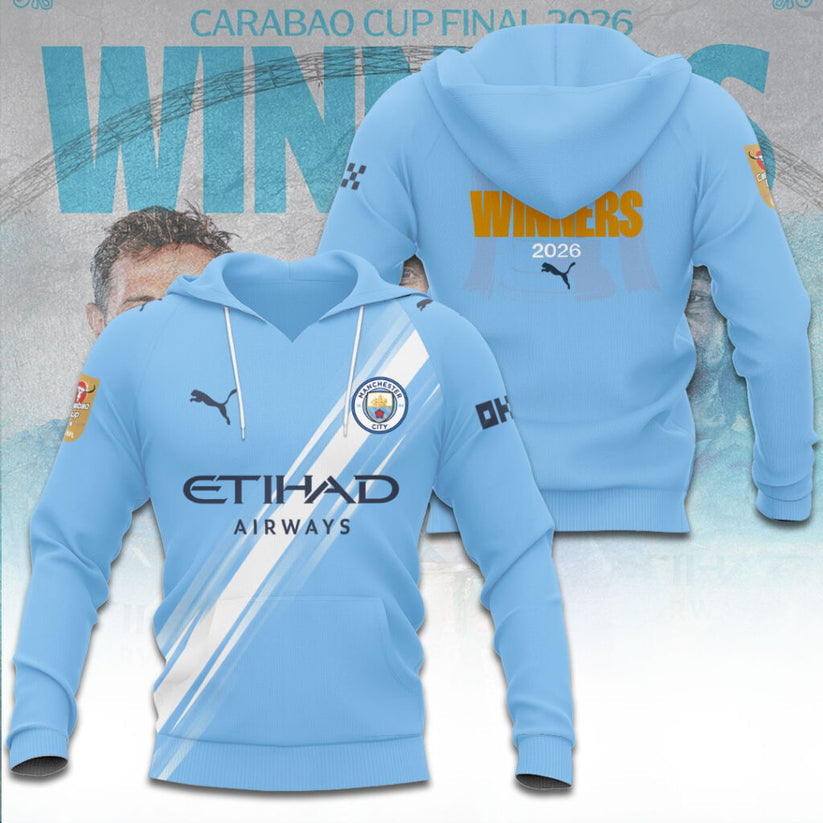 Manchester City Carabao Cup Winner’s 2026 3D Hoodie