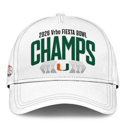 Miami Hurricanes 2026 Fiesta Bowl Champions Locker Room Sweatshirt – White