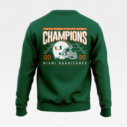 Miami Hurricanes 2026 Fiesta Bowl Champions Sweatshirt – Green