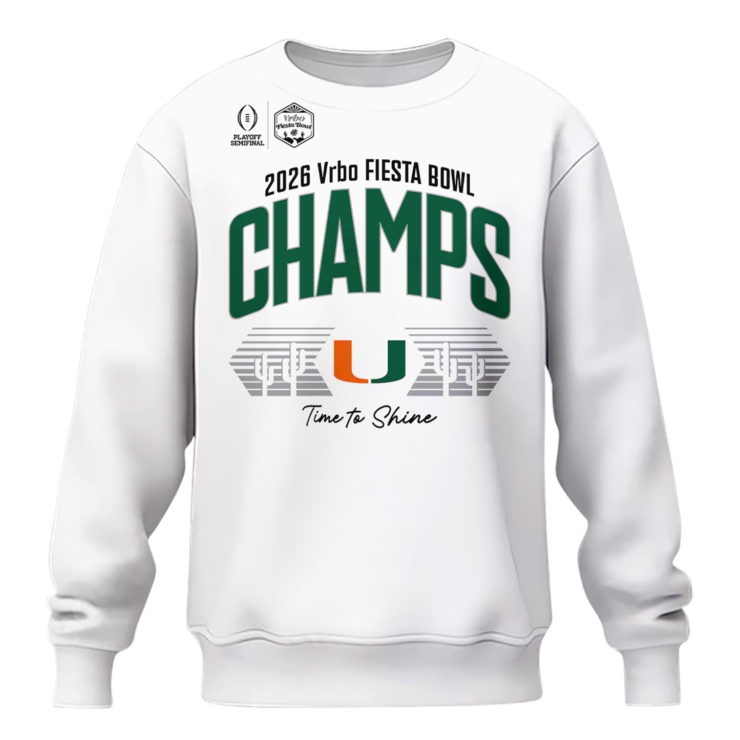 Miami Hurricanes 2026 Fiesta Bowl Champions Locker Room Sweatshirt – White