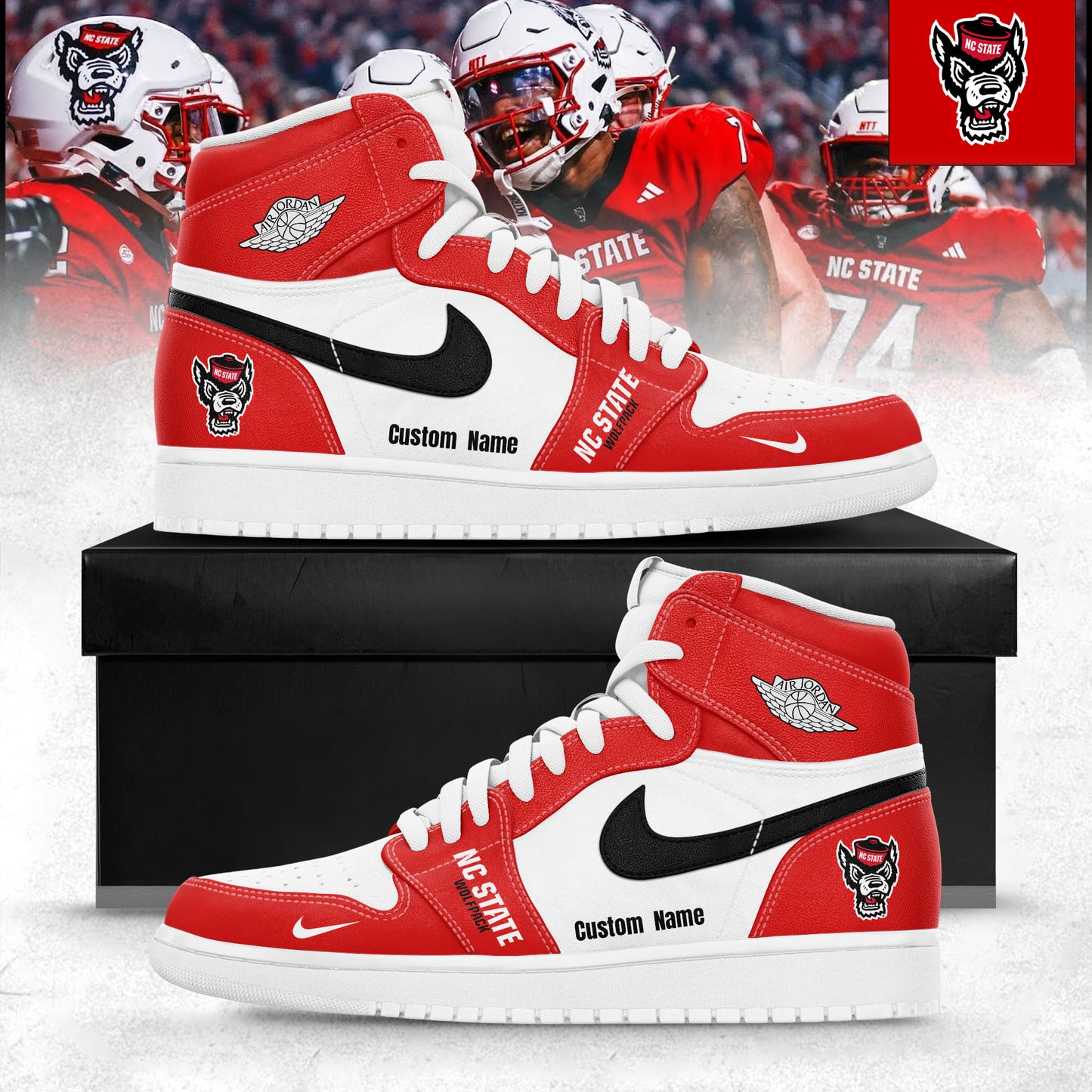 NC State Wolfpack Special Edition Air Jordan1 Sneakers