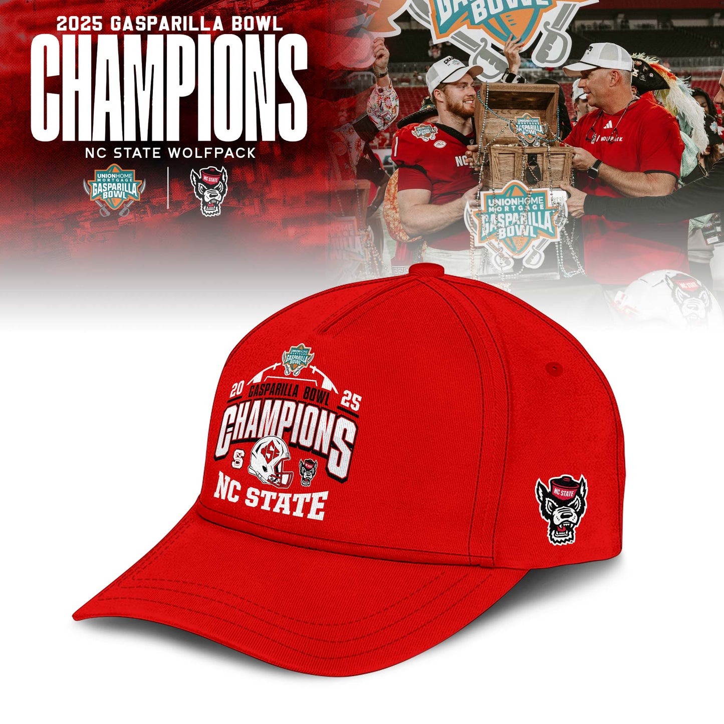 NC State Wolfpack 2025 Gasparilla Bowl Champions Hoodie
