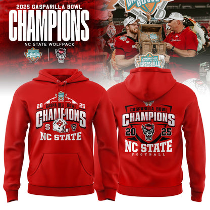 NC State Wolfpack 2025 Gasparilla Bowl Champions Hoodie