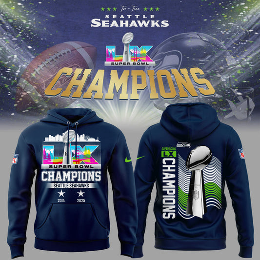 Limited Edition SEAHAWKS CHAMPIONS Super Bowl LX Hoodie