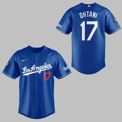Limited Edition Dodgers #17 Ohtani blue threads Jersey
