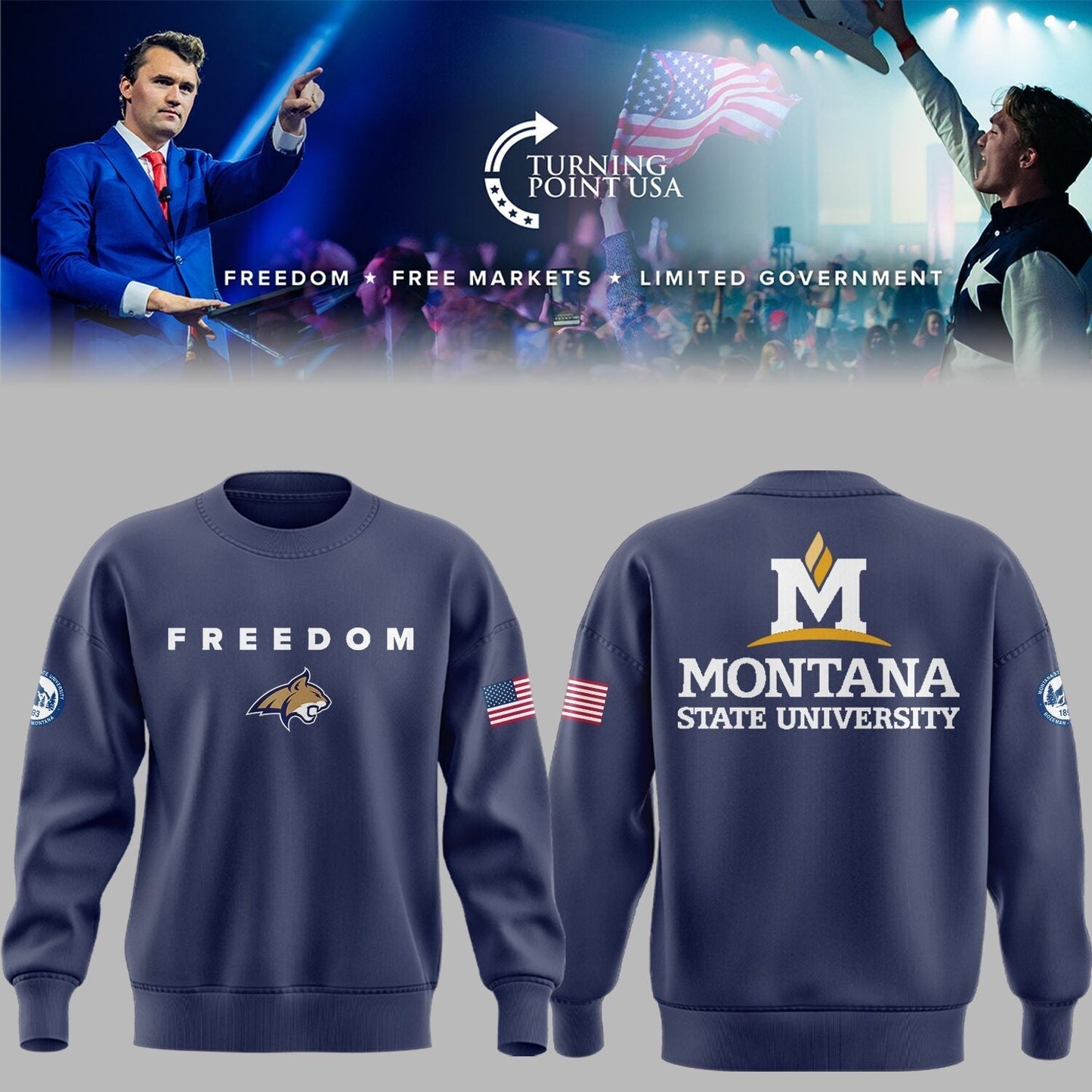 Limited Edition Montana State x Turning Point USA 2025 Sweatshirt | RT40
