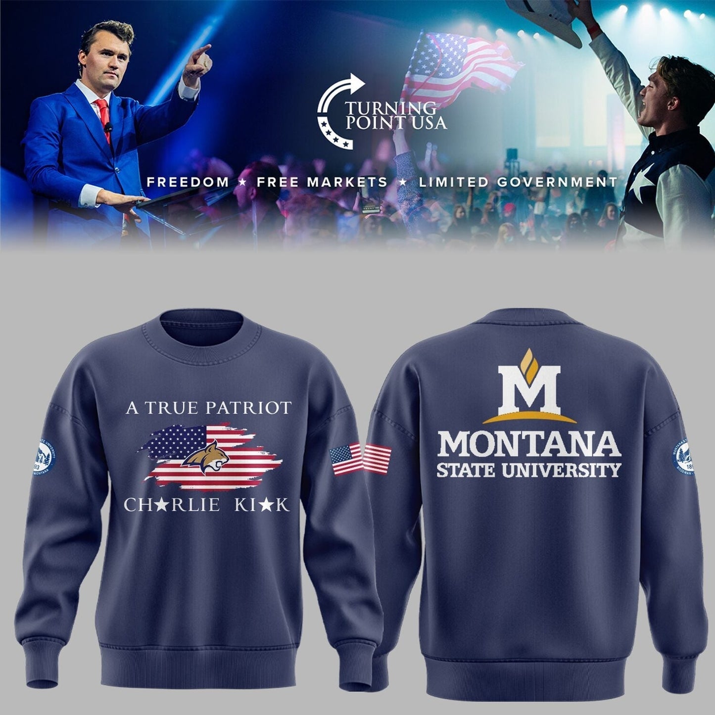 Limited Edition Montana State x Turning Point USA 2025 Sweatshirt | PO84